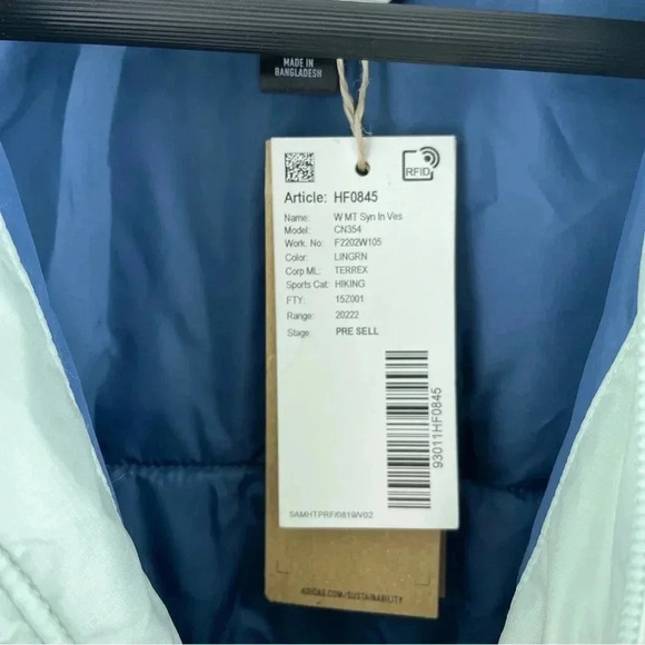 NWT Adidas Terrex womens S hoodie vest light green full zip jacket 3069 - Picture 4 of 9